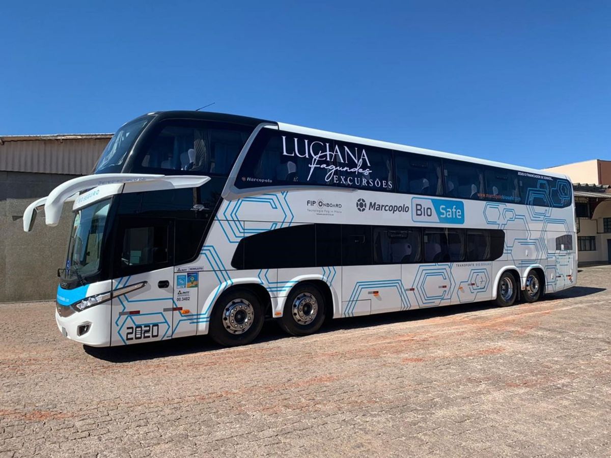 Paraná recebe o primeiro ônibus de dois andares do Brasil com soluções Marcopolo Biosafe