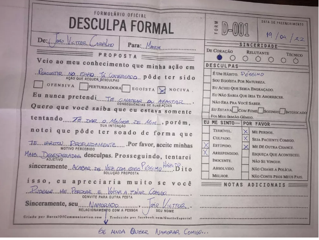 A arte de pedir desculpas