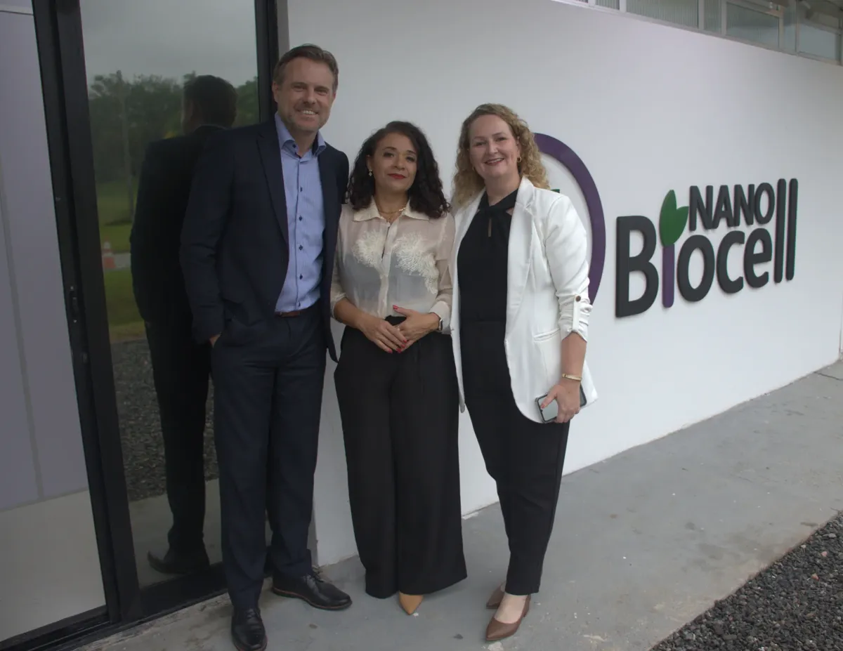 Os sócios da Nanobiocell Cesar Miglioranzza, Janaina Lisi Leite Howarth e Katiusca Wessler Miranda_divulgação.webp