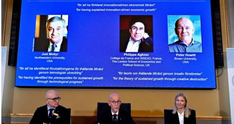 Grupo vence Nobel de Economia de 2025 por trabalho sobre crescimento atrelado à inovação